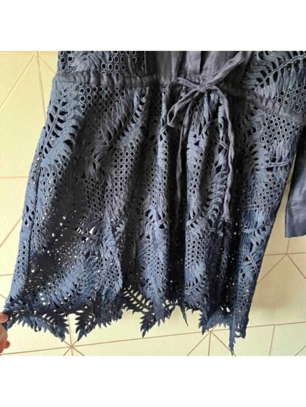 Zara Linen Eyelet Lace Tunic Dress - Picture 5 of 10